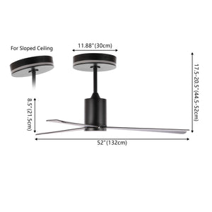 Levi 1-Light Contemporary Minimalist 6-Speed Iron Height Adjustable Integrated LED Ceiling Fan with Remote