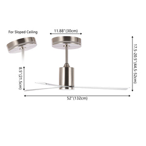 Levi 1-Light Contemporary Minimalist 6-Speed Iron Height Adjustable Integrated LED Ceiling Fan with Remote