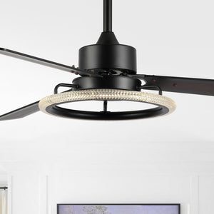 Remy-1-Light-Modern-Industrial-Iron/Acrylic/Wood-Remote-Controlled-6-Speed-Integrated-LED-Ceiling-Fan-Ceiling-Fans