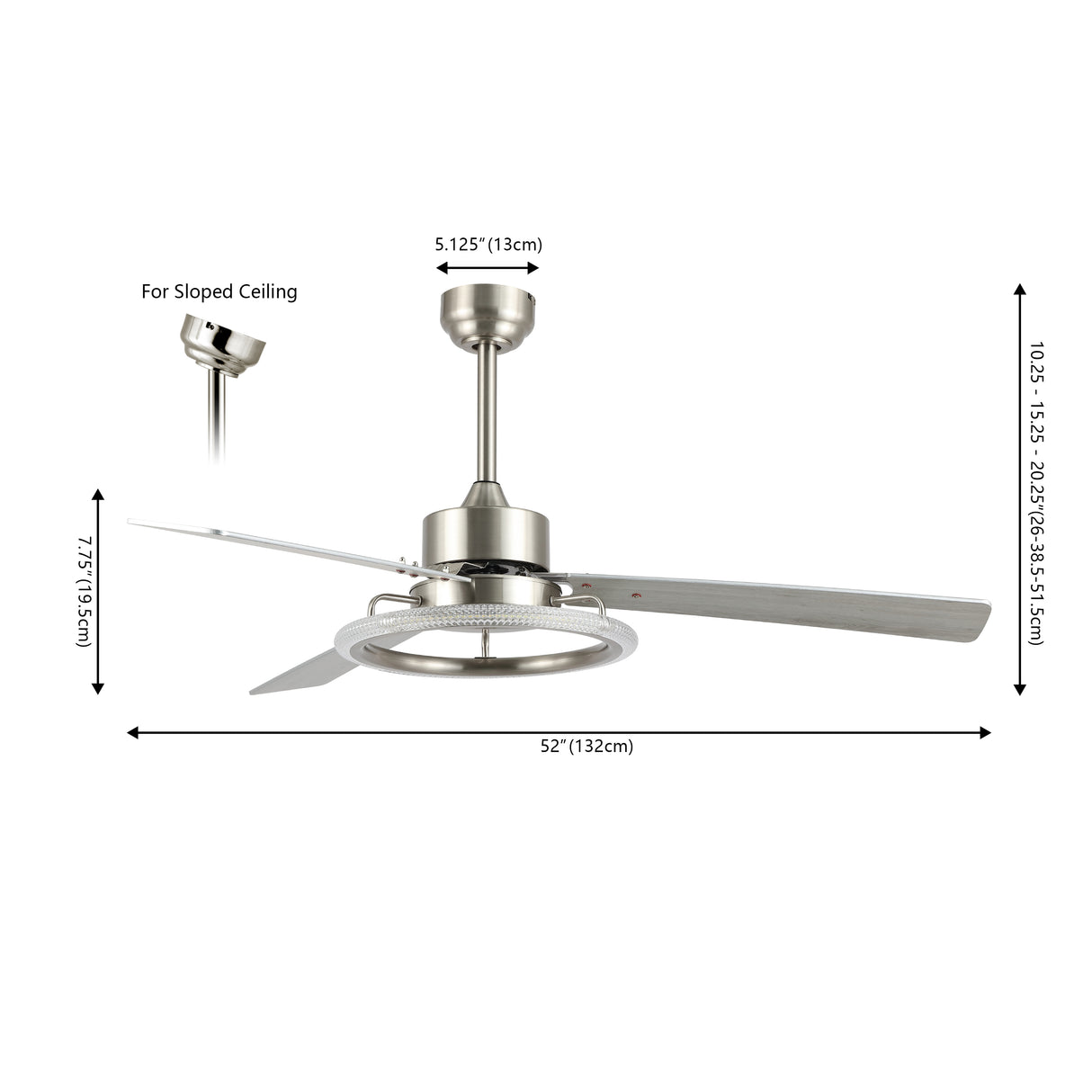 Remy 1-Light Modern Industrial Iron/Acrylic/Wood Remote-Controlled 6-Speed Integrated LED Ceiling Fan