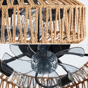 Rowan 4-Light Concealed-Blade Bohemian Ceiling Fan