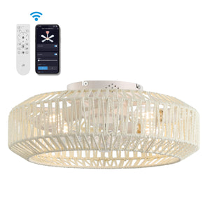 Rowan 4-Light Concealed-Blade Bohemian Ceiling Fan