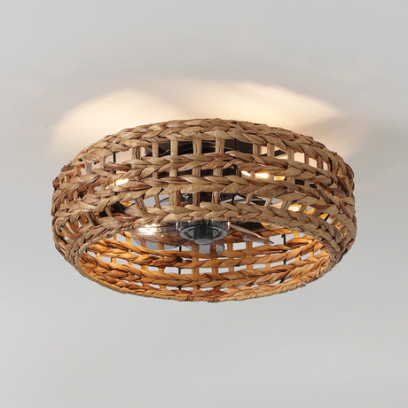 Archer-4-Light-Coastal-LED-Ceiling-Fan,-Metal/Seagrass,-App/Remote,-Lantern-Design-Ceiling-Fans