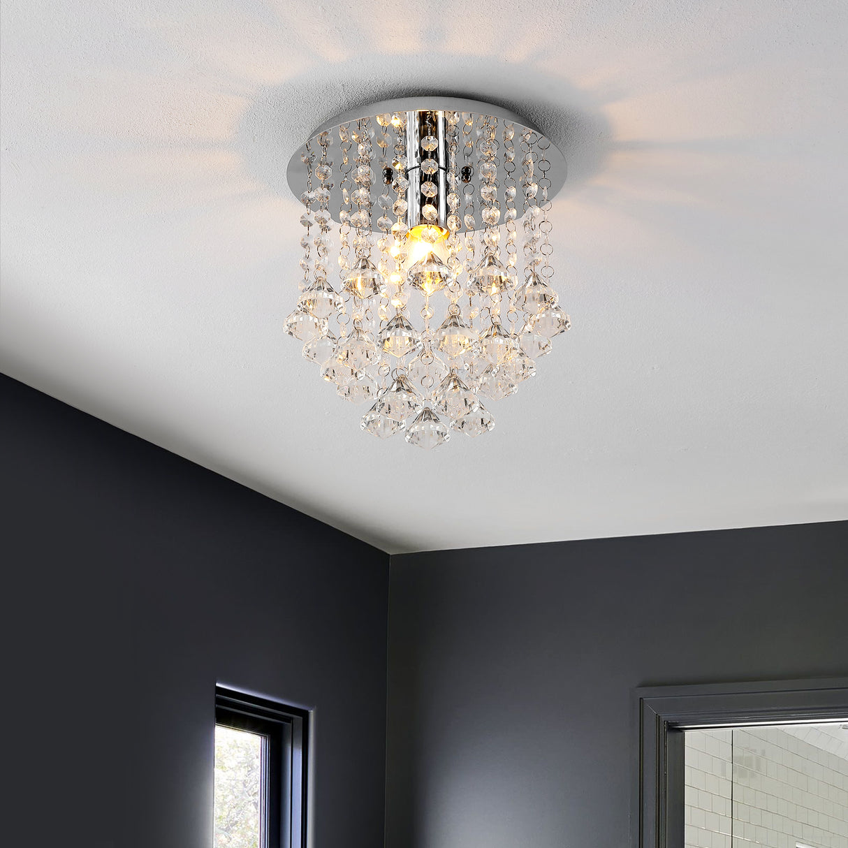 Lillibet 1-Light Traditional Transitional Iron LED Semi Flush Mount
