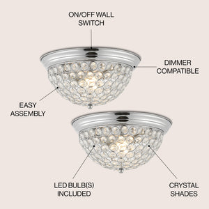 Malia 1-Light Traditional Transitional Iron LED Flush Mount