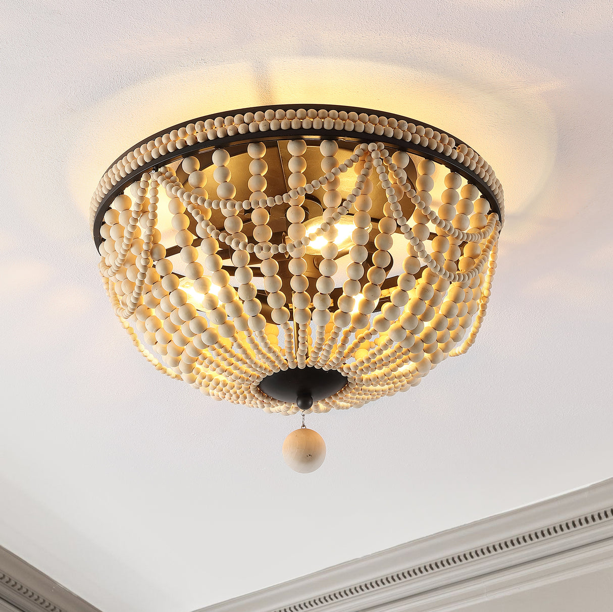 Dune 3-Light Bohemian Farmhouse Iron LED Semi Flush Mount