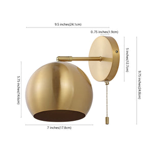 Tierra 1-Light Modern Midcentury Iron LED Sconce with Pull-Chain Switch