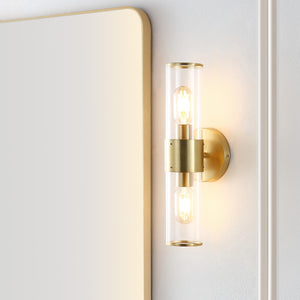 Quinn 2-Light Mid-Century Modern Iron/Acrylic LED Sconce