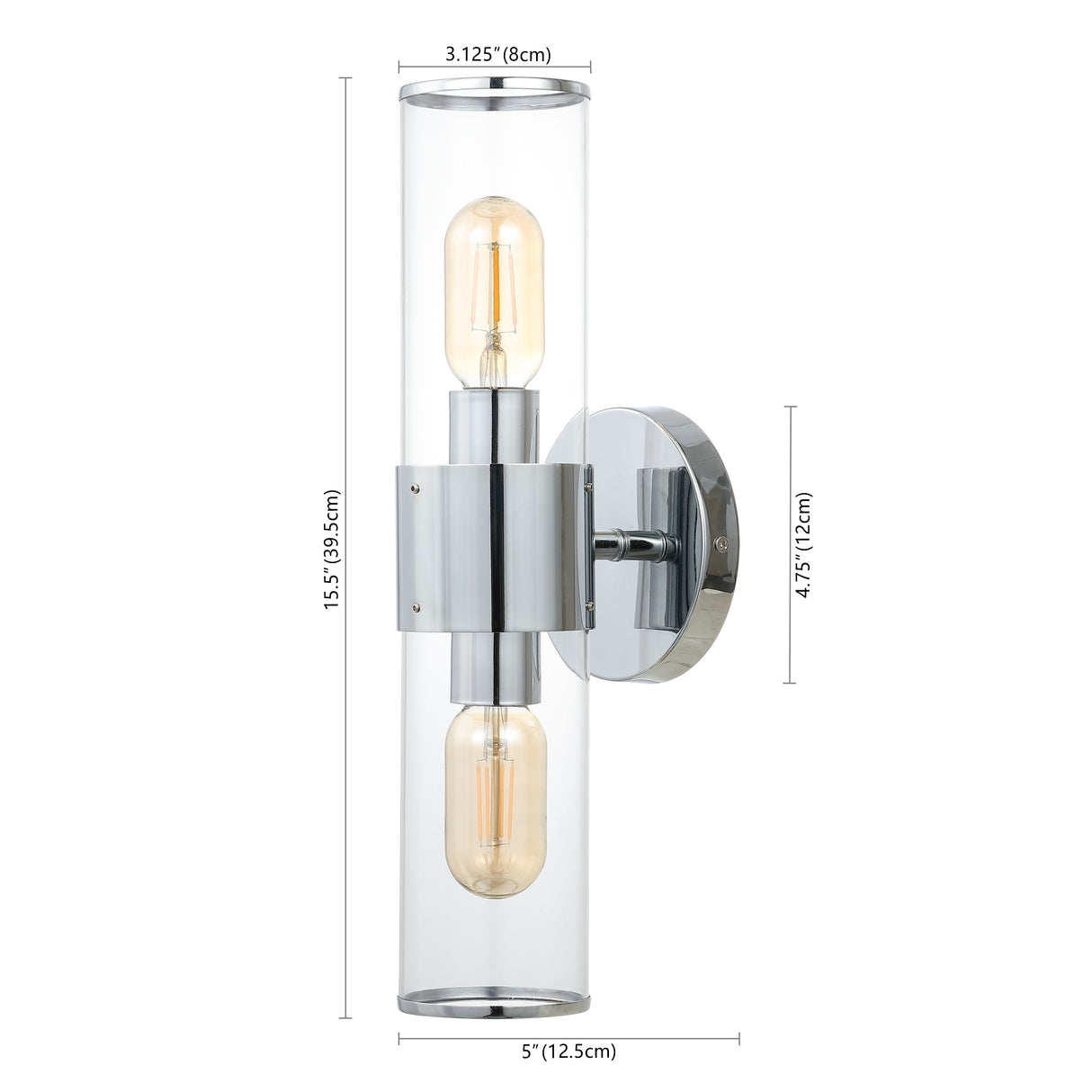 Quinn 2-Light Mid-Century Modern Iron/Acrylic LED Sconce