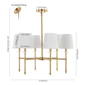 Cillian 6-Light Mid-Century Modern Iron LED Chandelier
