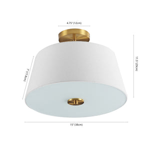 Isabella 3-Light Modern Midcentury Iron LED Semi Flush Mount