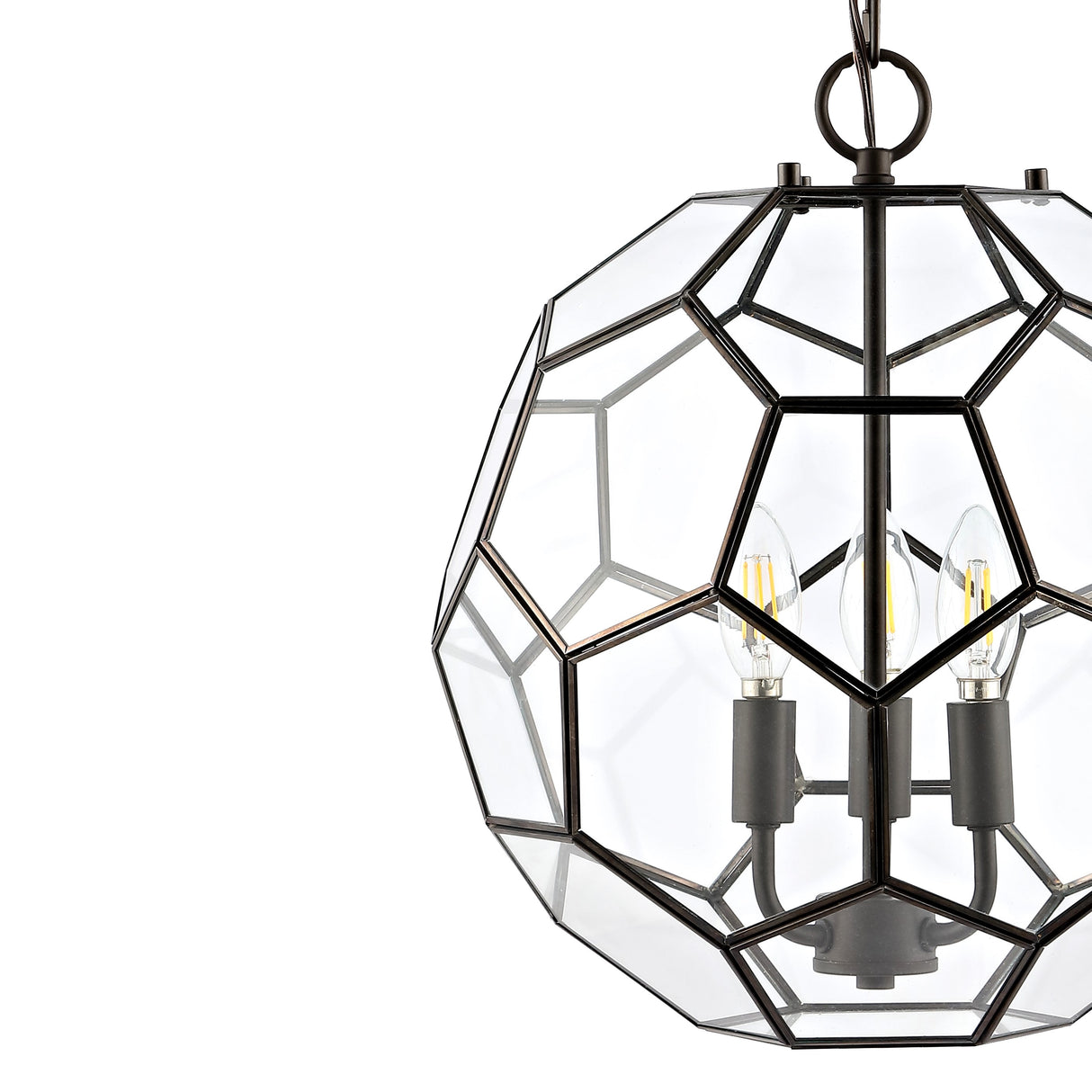 Bee 3-Light Modern Farmhouse Iron/Glass LED Pendant