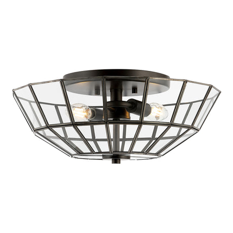 Theo-2-Light-Farmhouse-Rustic-Iron/Glass-LED-Semi-Flush-Mount-Flush-Mounts