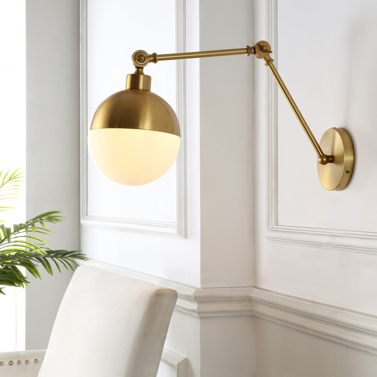 Alba-1-Light-Mid-Century-Modern-Arm-Adjustable-Iron/Glass-LED-Sconce-Wall-Sconces