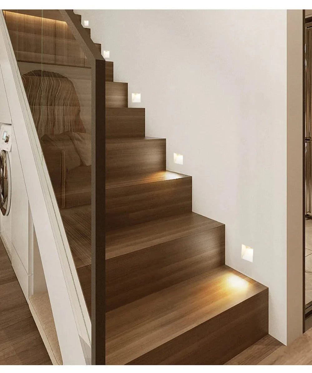 LED Stair Light with Motion Sensor Recessed Wall Step Light 110-240V