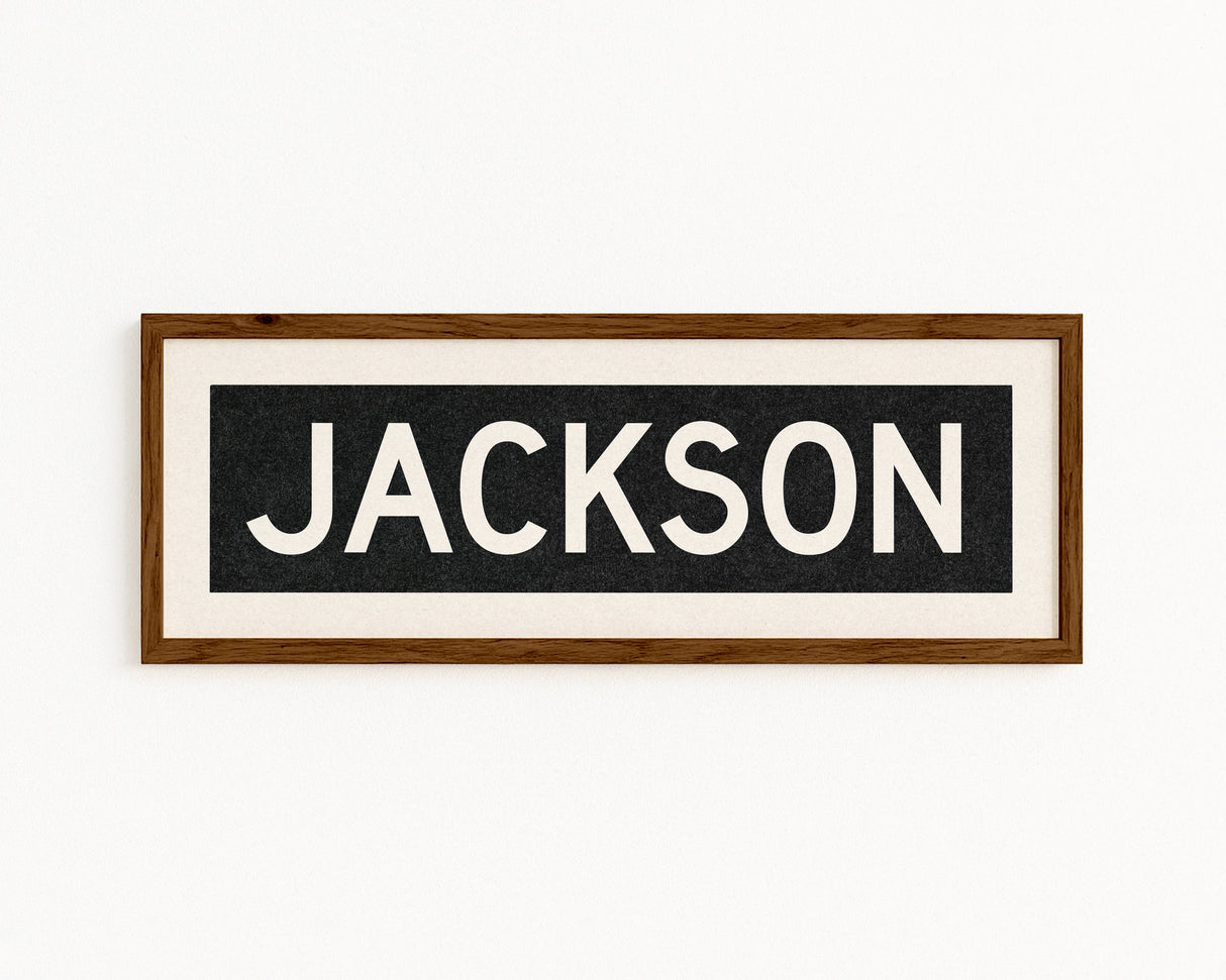 Framed Jackson Mississippi Bus Scroll