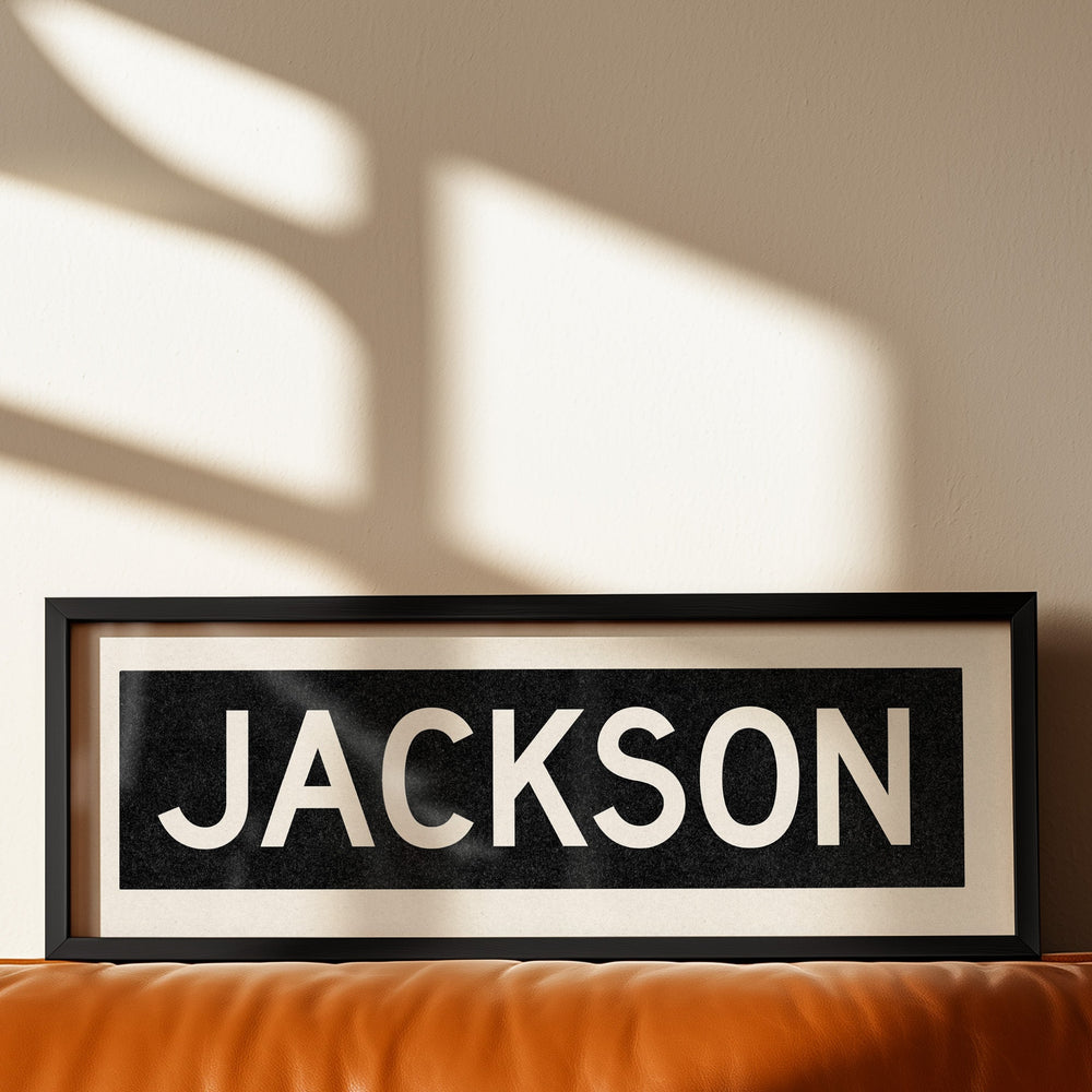 Framed Jackson Mississippi Bus Scroll