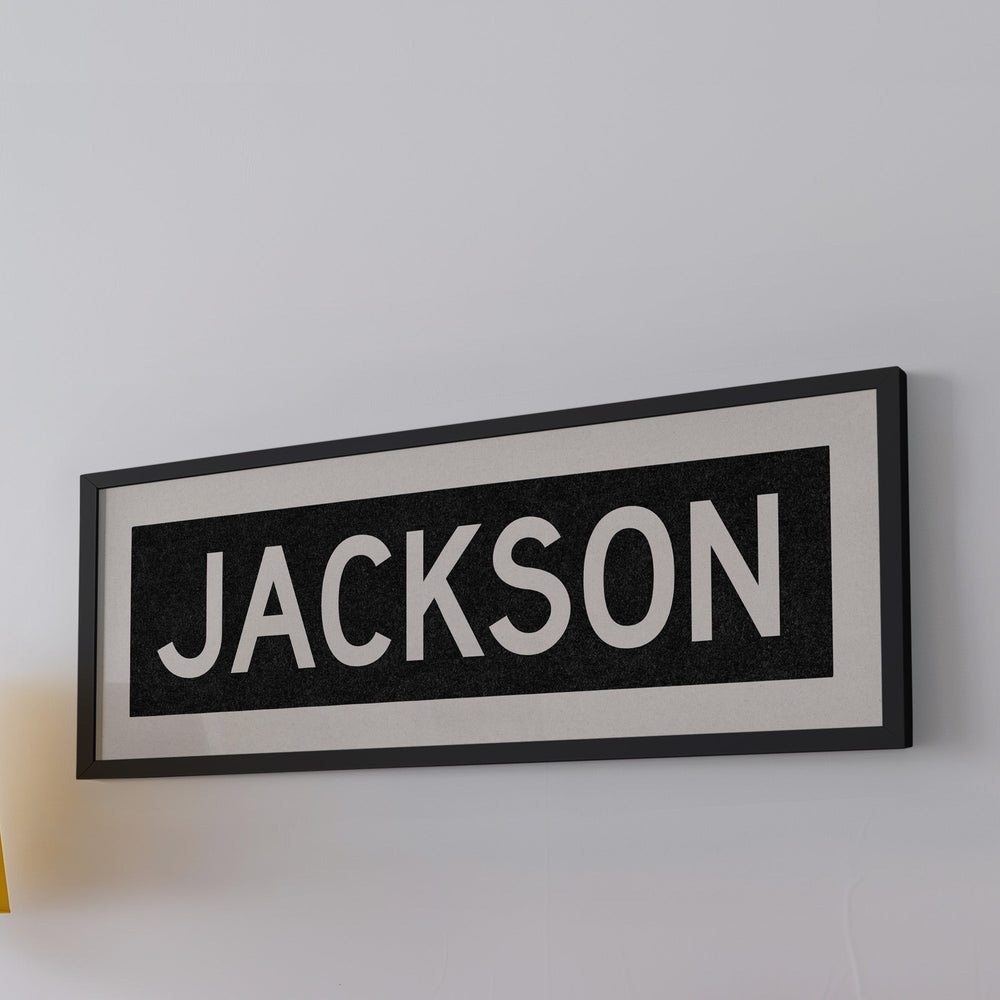 Framed Jackson Mississippi Bus Scroll