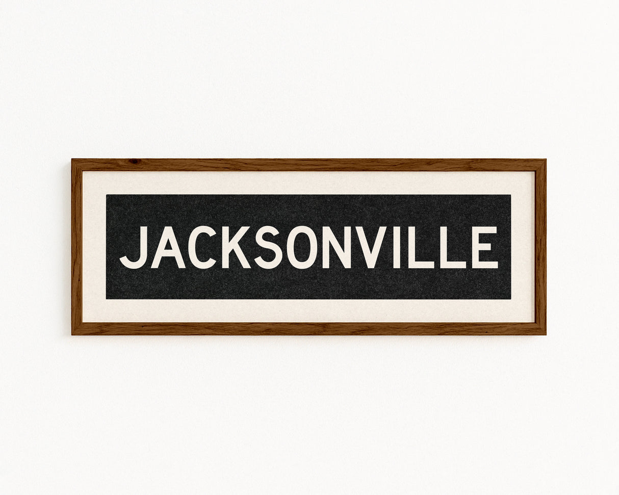 Framed Jacksonville Florida Bus Scroll