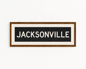 Framed Jacksonville Florida Bus Scroll