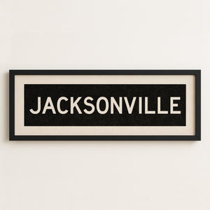 Framed Jacksonville Florida Bus Scroll