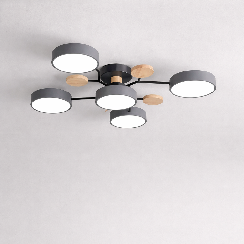 Modern LED Chandelier 3-Color Ceiling Pendant Light Nordic Lamp for Living Bedroom