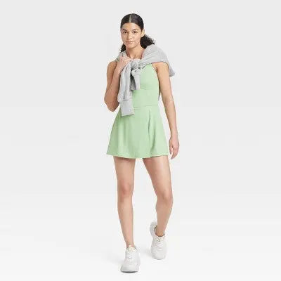 JoyLab Women's Corset Detail Active Mini Dress: Moisture-Wicking Built-In Shorts