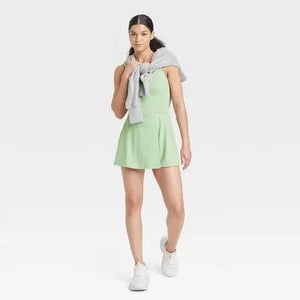 JoyLab Women's Corset Detail Active Mini Dress: Moisture-Wicking Built-In Shorts