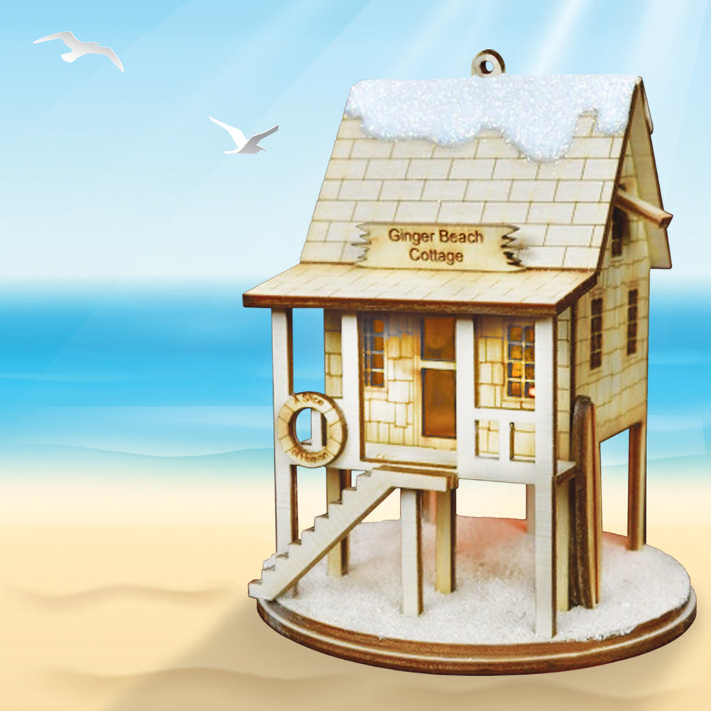 Ginger Beach Cottage Lighted Miniature House