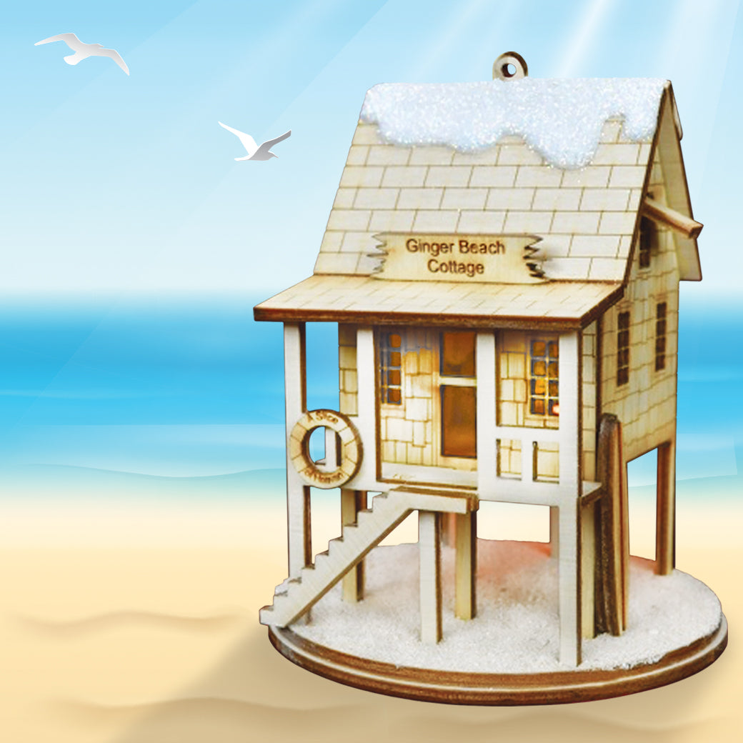 Ginger Beach Cottage Lighted Miniature House