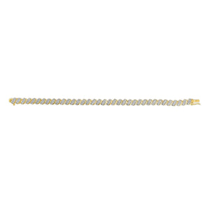 10K Yellow Gold Plated .925 Sterling Silver 1/2 Cttw Diamond Oval Link Bracelet (I-J Color, I3 Clarity) - 7.75 Inches