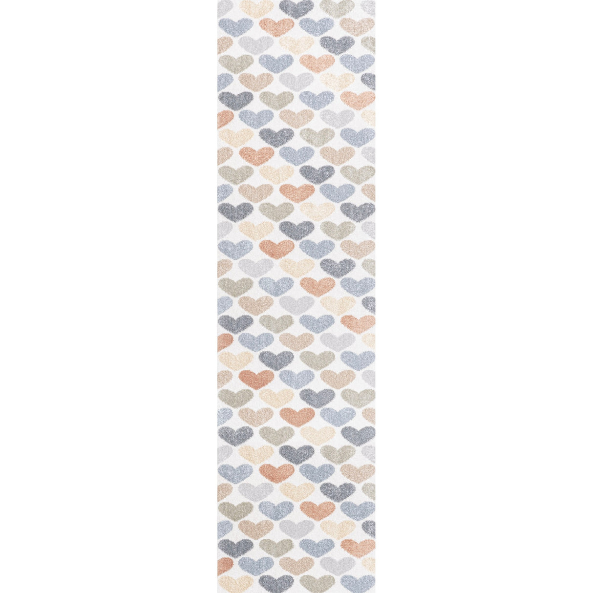 Dila Modern Hearts Geometric Machine-Washable Runner Rug