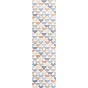 Dila Modern Hearts Geometric Machine-Washable Runner Rug