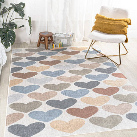 Dila-Modern-Hearts-Geometric-Machine-Washable-Area-Rug-Area-Rugs