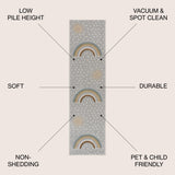 Minha Rainbow Dot Modern Machine-Washable Runner Rug