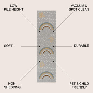 Minha Rainbow Dot Modern Machine-Washable Runner Rug