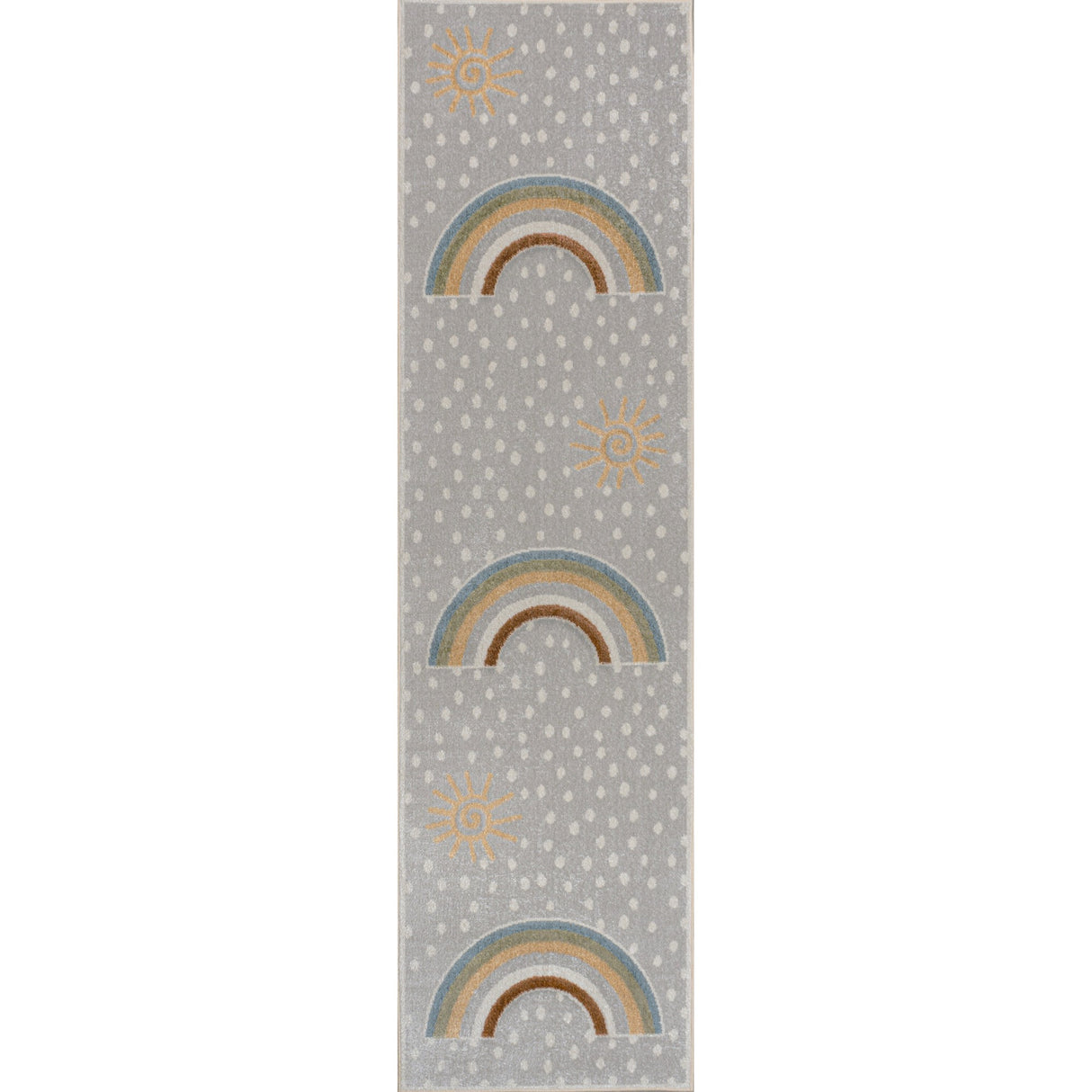 Minha Rainbow Dot Modern Machine-Washable Runner Rug
