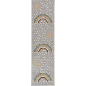 Minha Rainbow Dot Modern Machine-Washable Runner Rug
