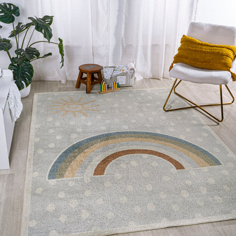 Minha-Rainbow-Dot-Modern-Machine-Washable-Area-Rug-Area-Rugs