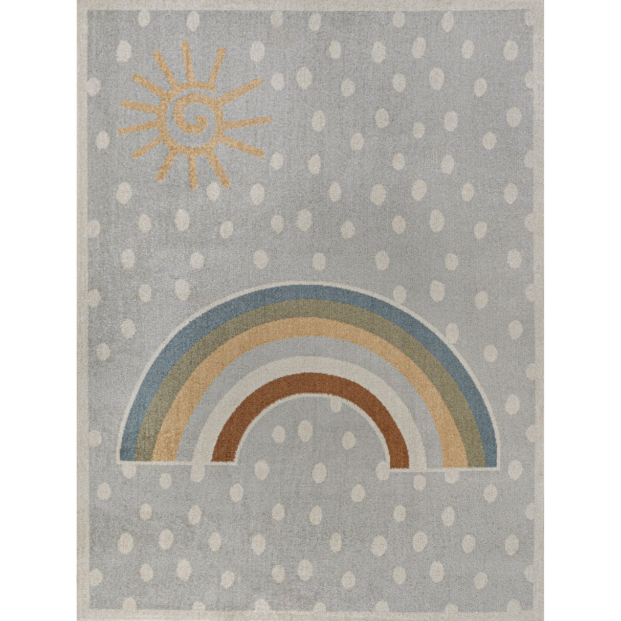 Minha Rainbow Dot Modern Machine-Washable Area Rug