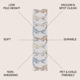 Kingdarr T-Rex Modern Kids Machine-Washable Runner Rug