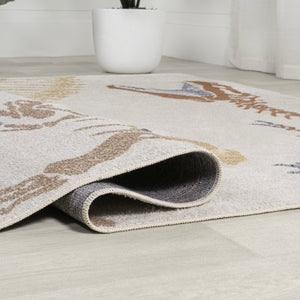 Kingdarr T-Rex Modern Kids Machine-Washable Runner Rug