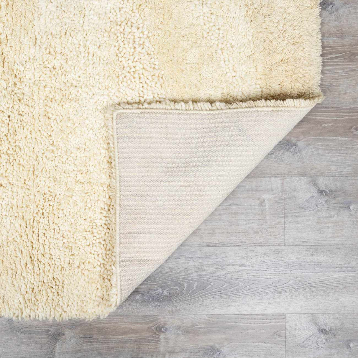 Kettering Solid Cream Wool Shag Rug
