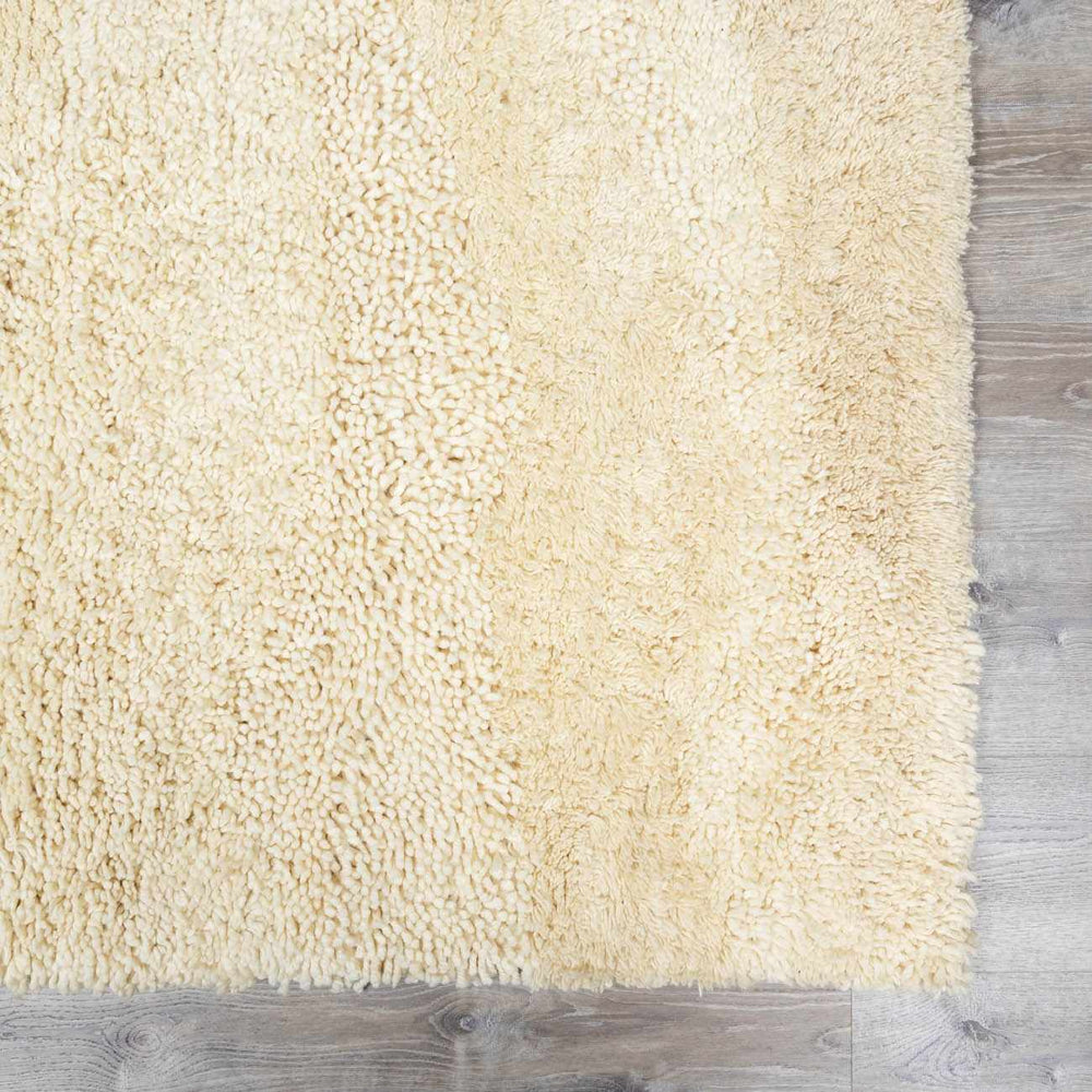Kettering Solid Cream Wool Shag Rug