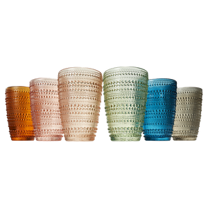 Tonal Hobnail Highball Glassware, Set of 6