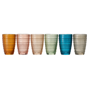 Tonal Hobnail Highball Glassware, Set of 6