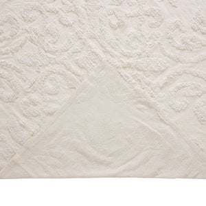 King Size 100-Percent Cotton Chenille 3-Piece Coverlet Bedspread Set in Ivory