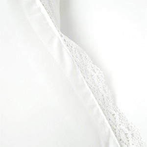 King size White 5-Piece Lightweight Polyester Comforter Set with Lace Trim