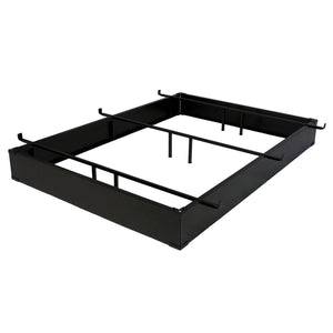 King  size Hotel Style Metal Bed Base Bed Frame in Espresso - 7.5-inch High