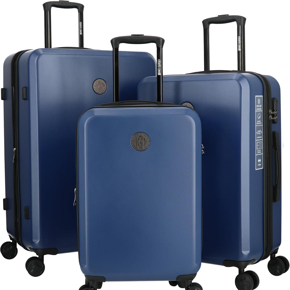 ROBERTO CAVALLI 3-Piece Solid Classic Hardshell Luggage Set – Spinner Suitcases for Carry-On & Checked Travel